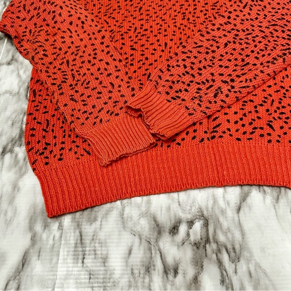 Cristina’s Vintage Orange Leopard Print Sweater Retro Punk 80s Flintstone Sz L - Picture 11 of 11
